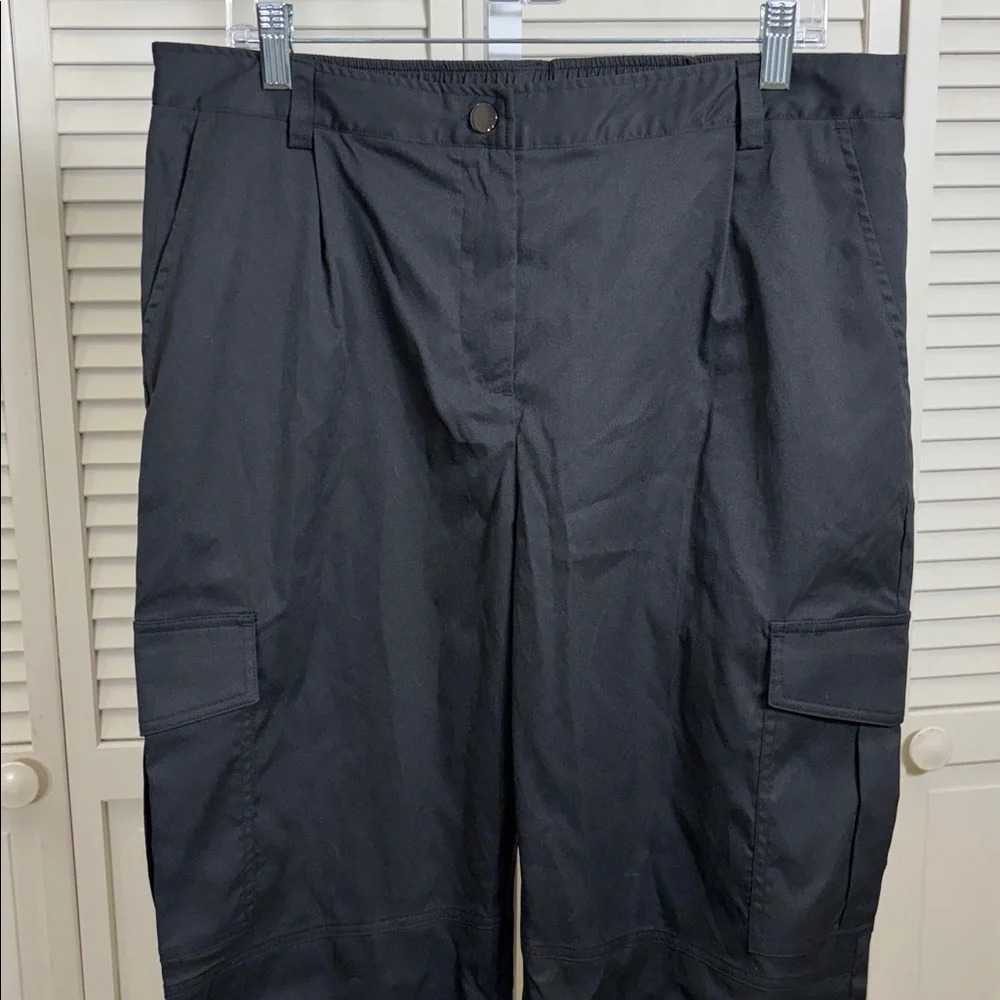 NWT HALARA Mid Rise Button Zipper Multiple Pockets Casual Cargo Joggers XL